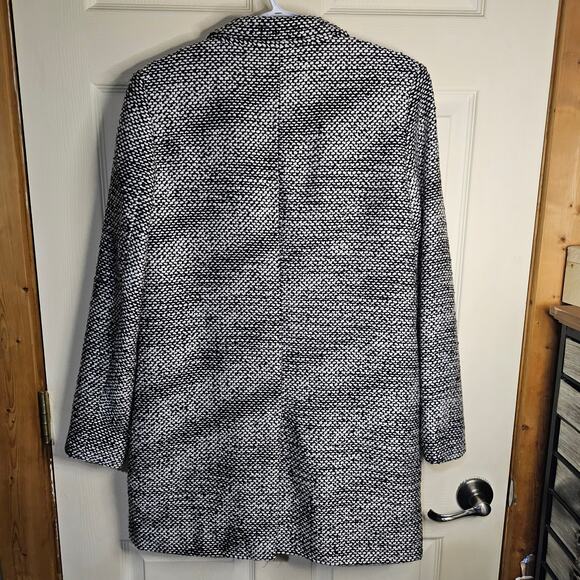 Old Navy Black & White Patterned Blazer-Style One-Button Women’s Coat Size M - Picture 2 of 7
